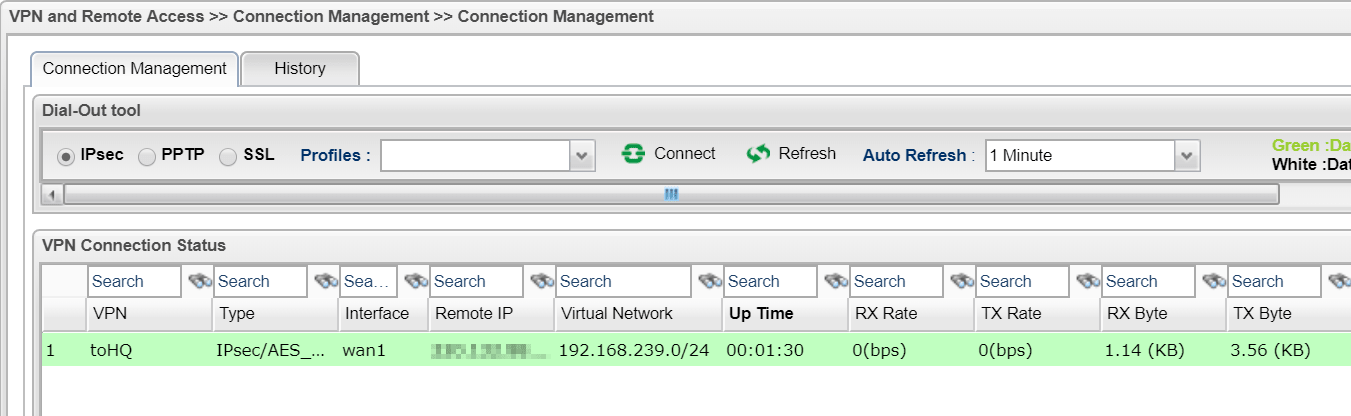 check vpn status on Vigor3900